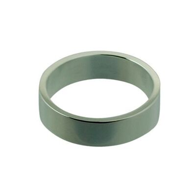 Silver 6mm plain flat Wedding Ring Size Q