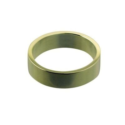18ct Gold 6mm plain flat Wedding Ring Size Q