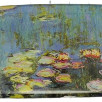 Hair clip superior quality - rectangular- Waterlilies from impressionist Claude Monet, made in France clip