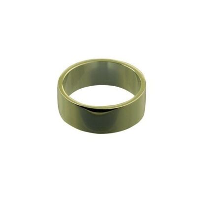 9ct Gold 8mm plain flat Wedding Ring Size V