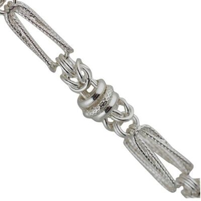 Silver knot & fetter chain bracelet 7.5 inches