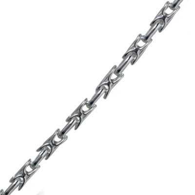 Silver handmade knot overlaid belcher chain Bracelet 7.5 inches