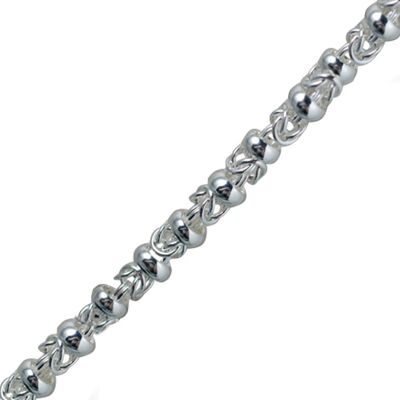 Silver fancy handmade chain bracelet with T-Bar and heart 7.5 inches
