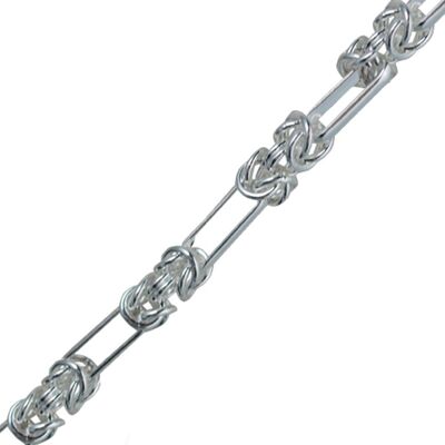 Silver fancy handmade Bracelet chain 7.5 inches #B3877S