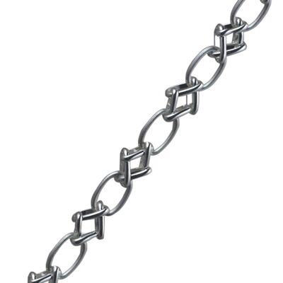 Silver handmade Chain traditional knot and oval link design seven and a half inches