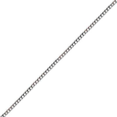 Silver Bright Cut Solid Curb Pendant Chain 18 inches