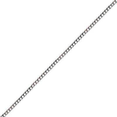 Silver Bright Cut Solid Curb Pendant Chain 22 inches