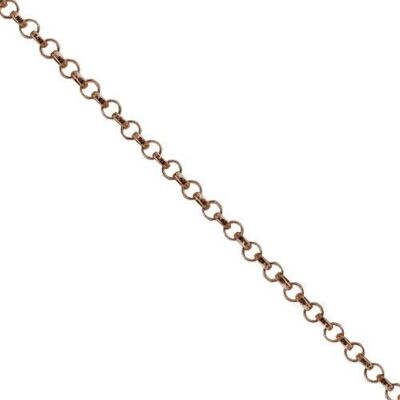 9ct rose round Linked Belcher Pendant Chain 16 inches
