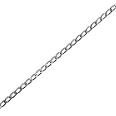 Silver diamond cut open curb Pendant chain 20 inches