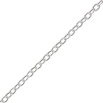 Silver Solid Cable link Pendant Chain 18 inches