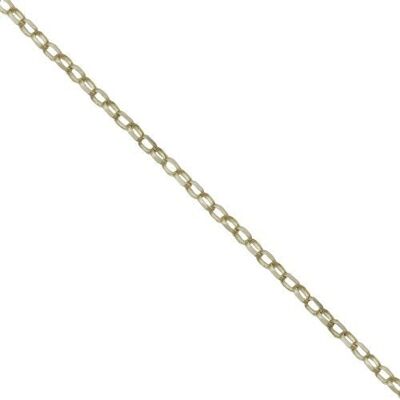 9ct Bright cut Oval Belcher Pendant Chain 18 inches