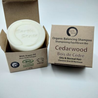 Organic Balancing Solid Shampoo - Cedarwood - 1 piece - 100% paper packaging