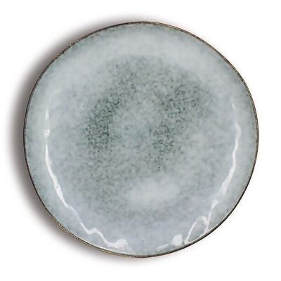 Aronal flat plate 27.5cm in blue stoneware