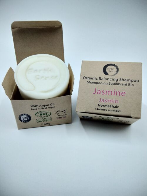 Organic Balancing Solid Shampoo - Jasmine - 1 piece - 100% paper packaging