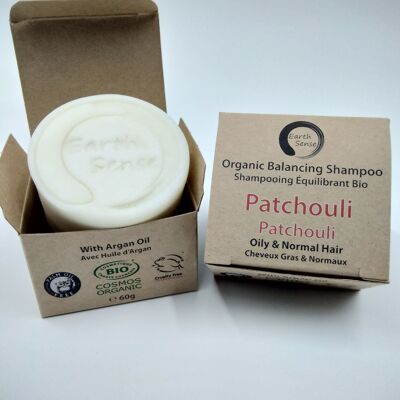 Organic Balancing Solid Shampoo - Patchouli - 1 piece - 100% paper packaging