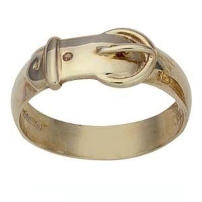9ct Gold plain Buckle Ring Size R
