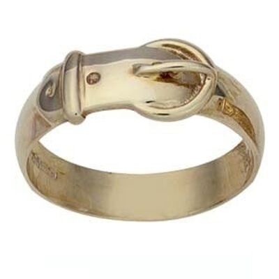 9ct Gold plain Buckle Ring Size X