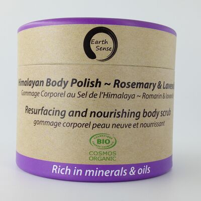 Organic Body Polish Exfoliant - Lavender & Rosemary - 1 piece - 100% paper packaging