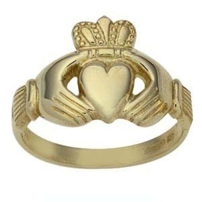 9ct Gold gents Claddagh Ring Size V