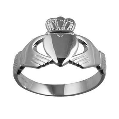 Silver 23x15mm Claddagh Ring Size R