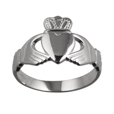 Silver 23x15mm Claddagh Ring Size T