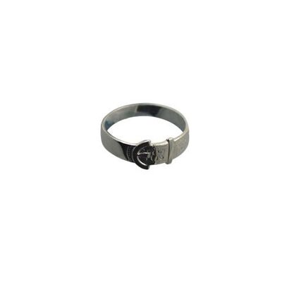 Sliver 6mm gents embossed Buckle Ring Size R