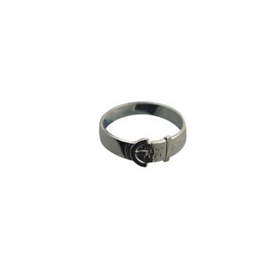 Sliver 6mm gents embossed Buckle Ring Size U