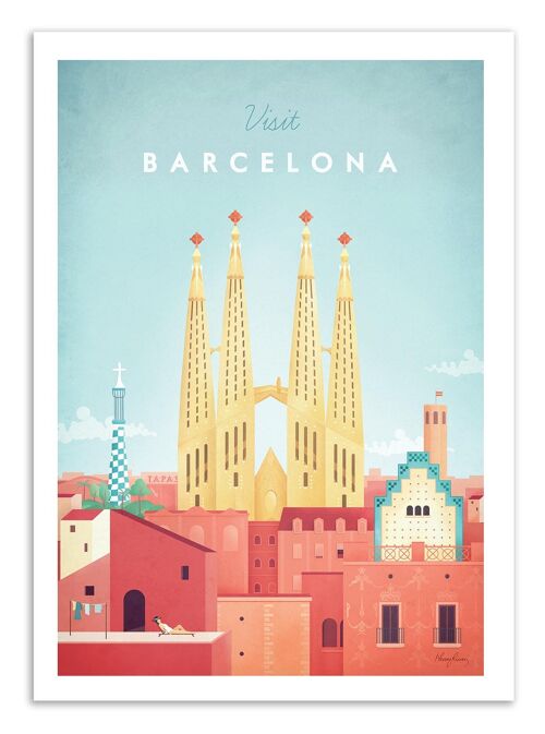 Art-Poster - Visit Barcelona - Henry Rivers W17050