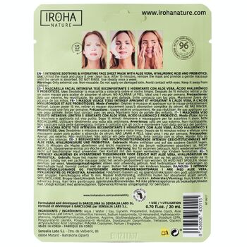 Masque Facial Réconfortant et Hydratant à l'Aloe Vera et à l'Acide Hyaluronique - Tissu 100% Biodégradable - IROHA NATURE 6