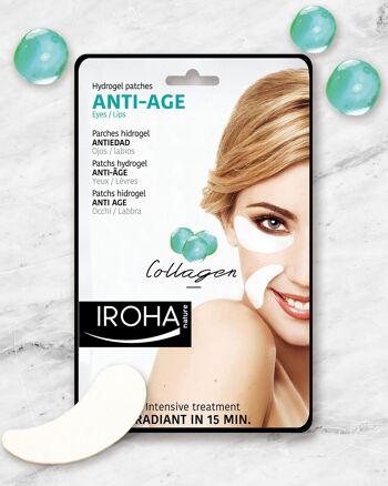 Patchs Hydrogel Anti-Âge Yeux et Lèvres au Collagène - IROHA NATURE 2