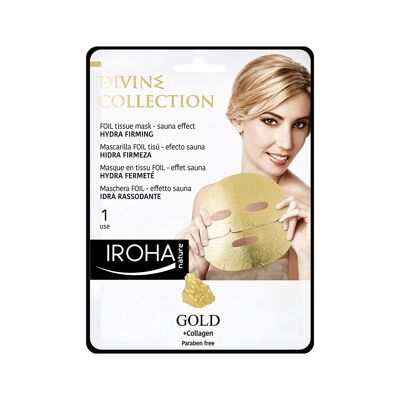 HIDRA FIRMING Folien-Gesichtsmaske mit 24 Karat Gold und Kollagen - IROHA NATURE