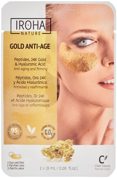 Parches de Ojos de Foil REAFIRMANTES con Oro 24K - IROHA NATURE