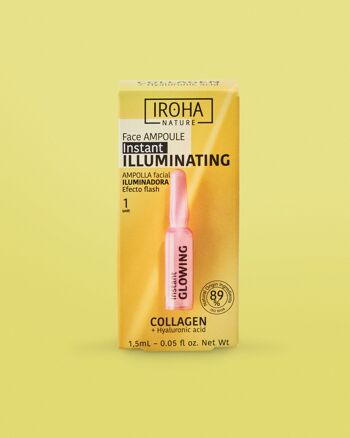 BRIGHTENING Flash Facial Ampoule au Collagène et Acide Hyaluronique 1 unité - IROHA NATURE 2