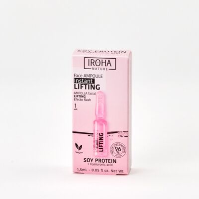 Flash LIFTING Facial Ampoule with Soy Protein and Hyaluronic Acid 1 unit - IROHA NATURE