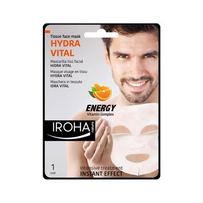 Maschera viso in tessuto per uomo HIDRA VITAL con complesso vitaminico - IROHA NATURE