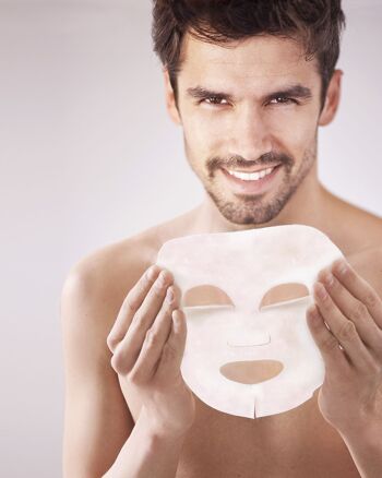 Masque Facial en Tissu pour Homme HIDRA VITAL avec Complexe Vitaminé - IROHA NATURE 3