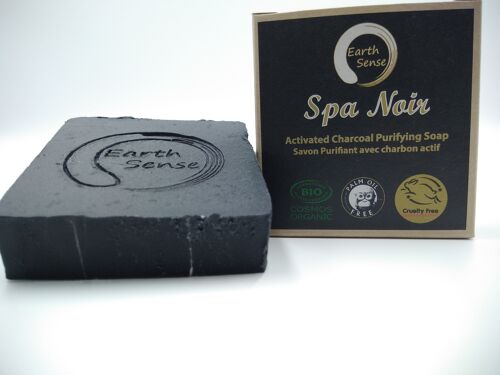 Spa Noir - Solid Soap with activated charcoal - 1 piece - 100% paper packaging
