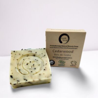 Organic Solid Soap - Cedarwood with Bladderwrack - 1 piece - 100% paper packaging