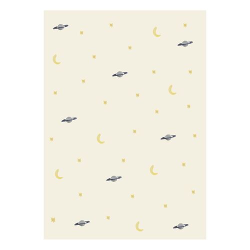 Greeting card - moon, stars, planets