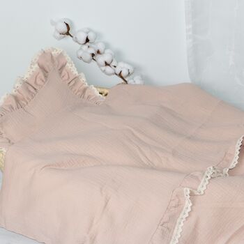 Parure de lit en mousseline 'belle' beige doux 100x135 1