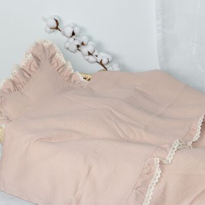 Parure de lit en mousseline 'belle' beige doux 100x135
