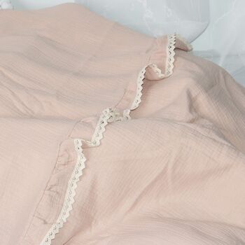 Parure de lit en mousseline 'belle' beige doux 100x135 2