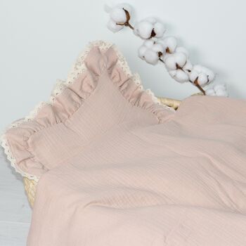 Parure de lit en mousseline 'belle' beige doux 100x135 3