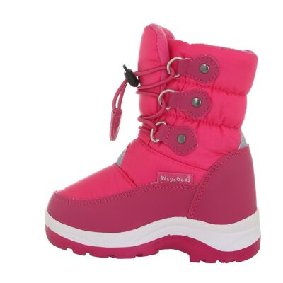 Lace-up winter bootie pink