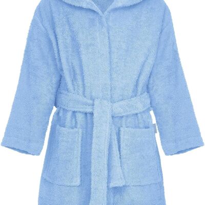 Terry cloth bathrobe bleu