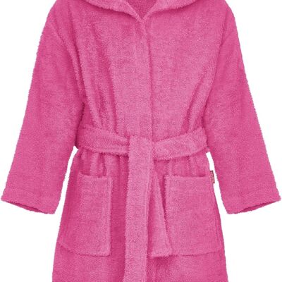 Terry cloth bathrobe pink
