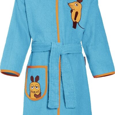 Terry cloth bathrobe DIE MAUS aqua blue
