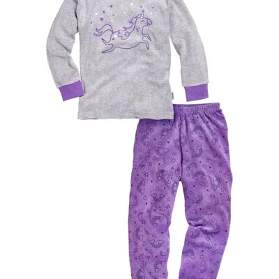 Schlafanzug Frottee Einhorn violett