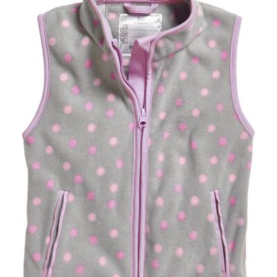 Fleece vest dots grey