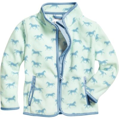 Veste polaire chevaux turquoise